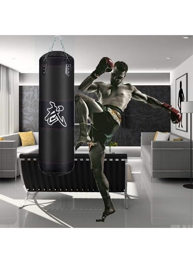 إيليلي مجموعة أكياس ملاكمة للبالغين مع قفازات، أكياس ملاكمة ثقيلة معلقة، كيس ملاكمة فارغ، أكياس رمل للياقة البدنية بطول 100 سم للمنزل والصالة الرياضية - Image 4