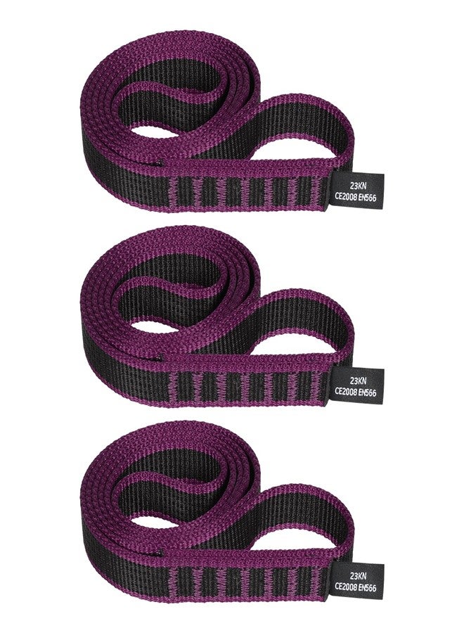 KLYTORX 18mm Nylon Climbing Sling Runner 23KN CE2008/EN566 Certified - Webbing Straps for Outdoor Rock Climbing, Rappelling, Swing, Yoga Hammock etc60cm/ 24inch |Pack of 3（Purple） - Image 1