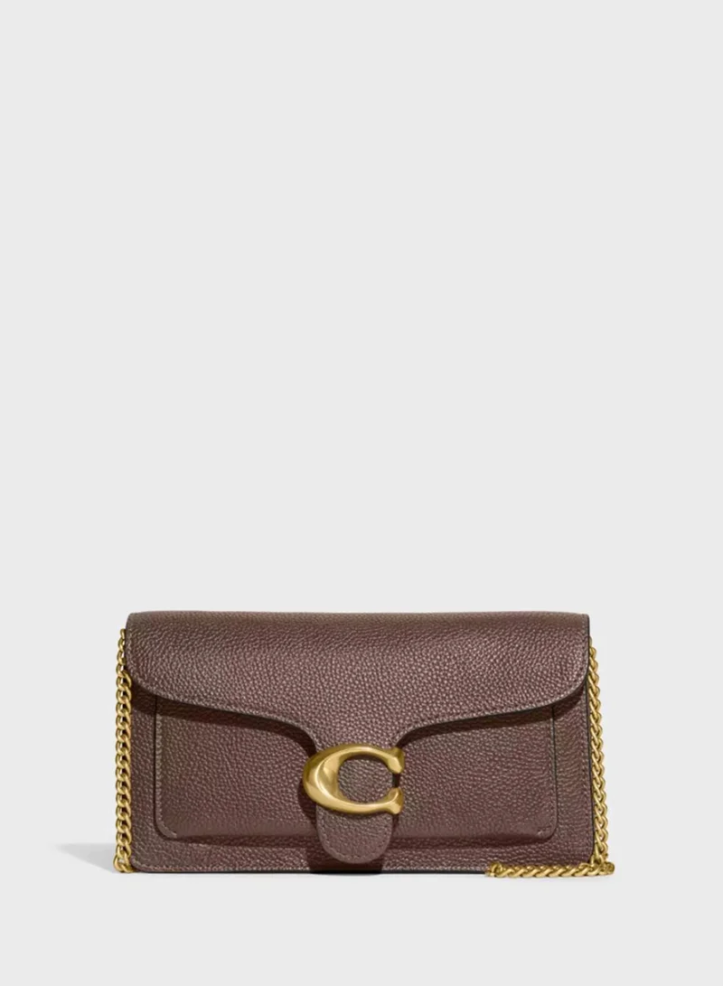 COACH Tabby Chain Clutch 21 in Polished Pebble Leather