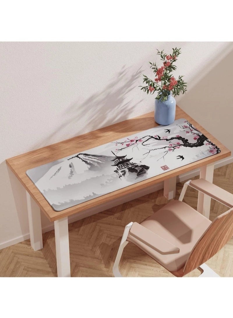 Blossom Mouse Pad (800*300*3mm) Extended Large Mouse Mat Desk Pad Stitched Edges Mousepad Non-Slip Rubber Base Gaming Mouse Pad Office & Home.  - Image 3