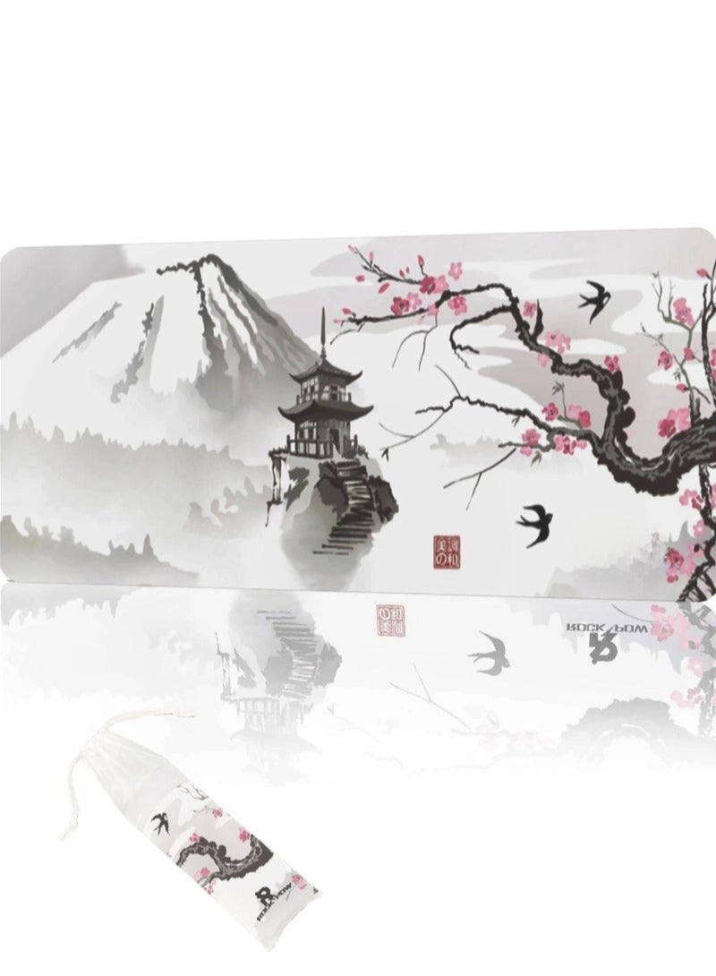 Blossom Mouse Pad (800*300*3mm) Extended Large Mouse Mat Desk Pad Stitched Edges Mousepad Non-Slip Rubber Base Gaming Mouse Pad Office & Home.  - Image 1