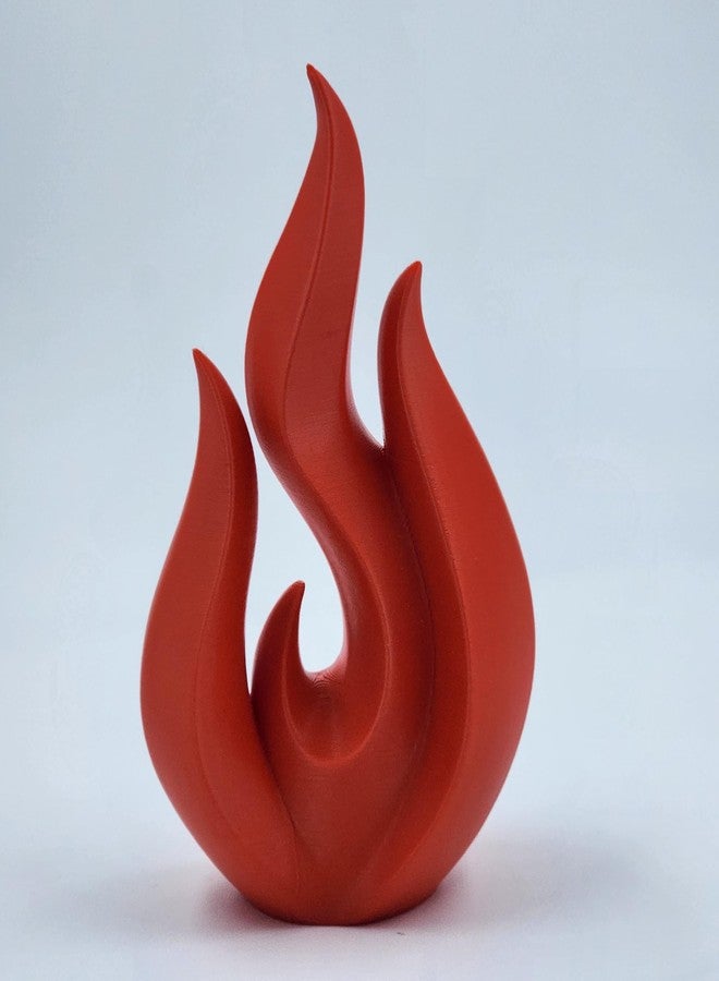 CUBIX3D Red Flame Art Showpiece | Abstract Modern Sculpture for Home & Office Decor | Unique 3D Printed Tabletop Figurine & Gift - Image 1
