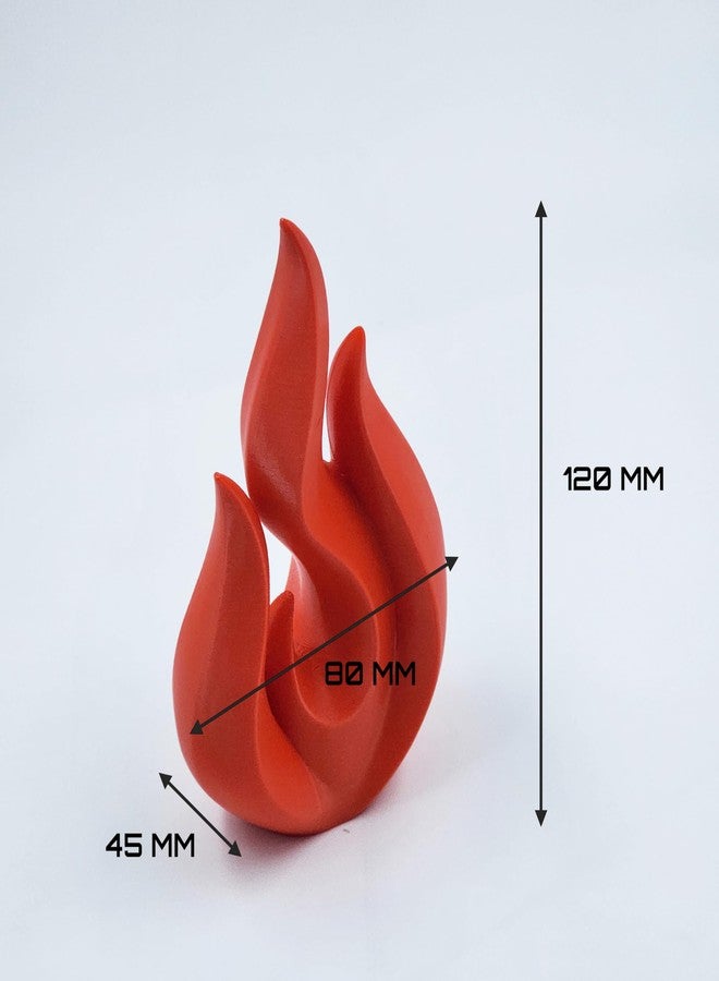 CUBIX3D Red Flame Art Showpiece | Abstract Modern Sculpture for Home & Office Decor | Unique 3D Printed Tabletop Figurine & Gift - Image 2