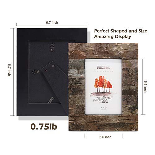 Eosglac Rustic 4x6 Wooden Picture Frame, Handmade with Real Birch Bark, Easel Back, Natural - Image 4
