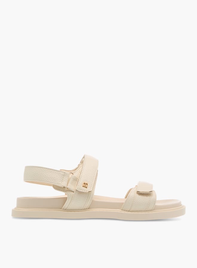 Flora Bella By Shoexpress Womens Textured Strap Sandals With Hook And Loop Closure.  - Image 2