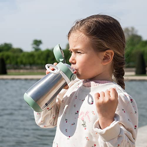 BÉABA BEABA Kids Stainless Steel Insulated Water Bottle, Kids Water Bottle, Toddler Thermos with Spill Proof Spout and Close Top, Perfect for Travel, (Sage) - Image 5