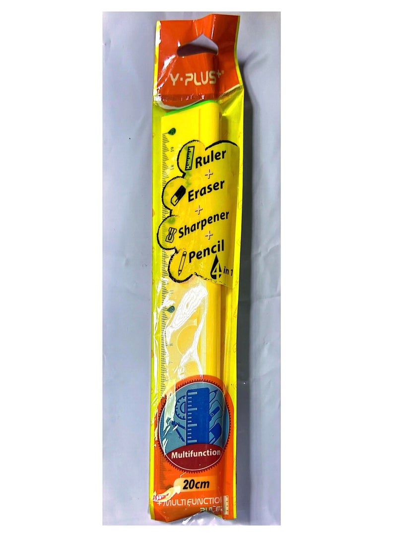 Multifunction 4in1 Ruler 20cm Assorted Color