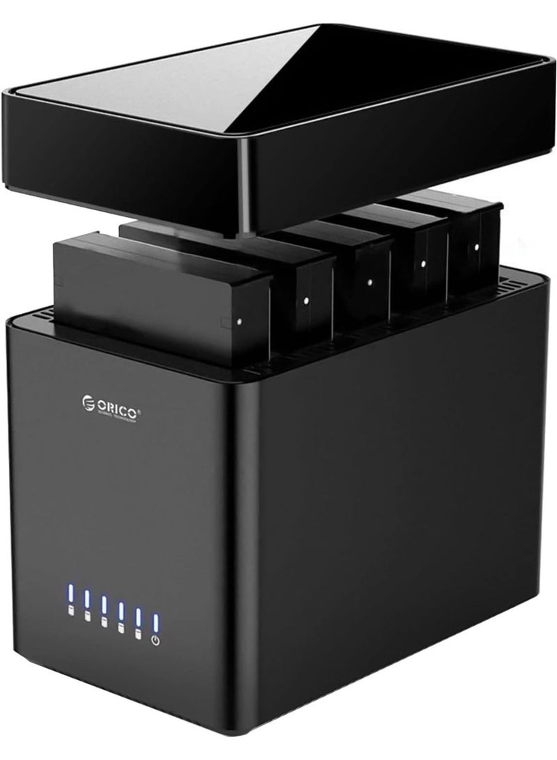 ORICO 5 Bay 3.5 Inch Hard Drive Enclosure USB C to SATA Magnetic Tool-Free External HDD Enclosure with 12V/6.5A Power Adapter for Family Storage Expansion Up to 90TB(5x18) - DS500C3 - Image 1