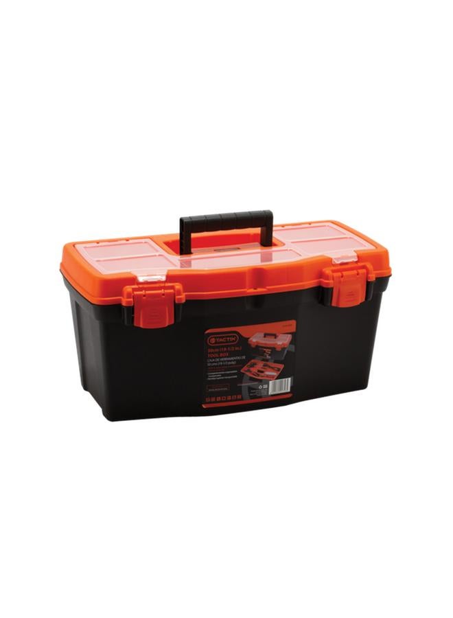 Tactix Plastic Tool Box Black and Orange 19.5 Inch - Image 5