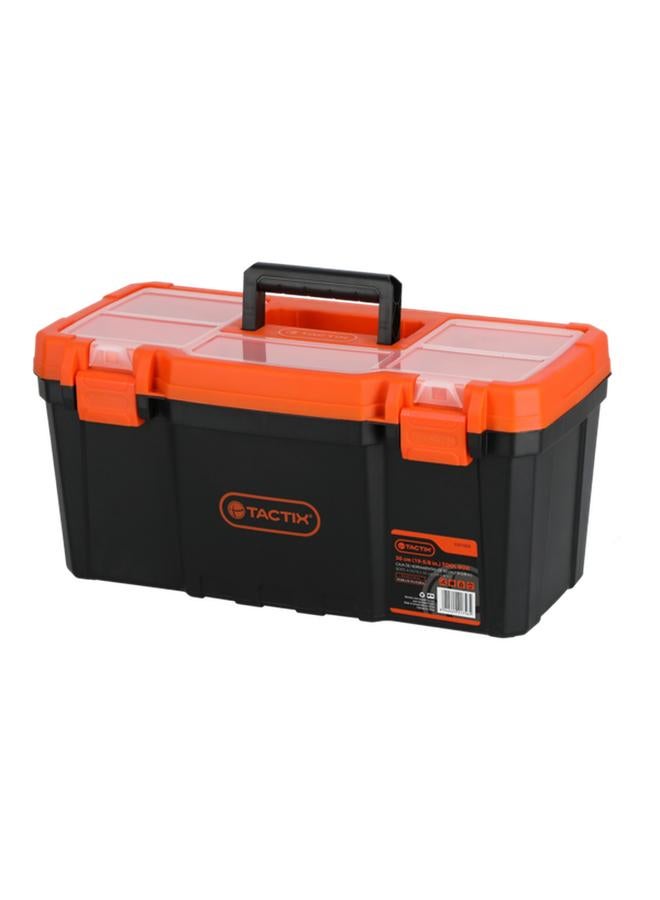 Tactix Plastic Tool Box Black and Orange 19.5 Inch - Image 2