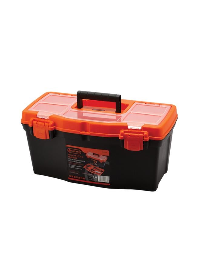Tactix Plastic Tool Box Black and Orange 19.5 Inch - Image 3