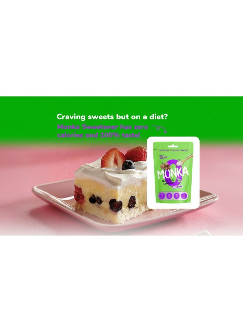 Monka Monk Fruit Sweetener Crystal – Natural Zero Calorie Sugar Substitute | Keto & Diabetic Friendly Sweetener | Low Glycemic Sugar Alternative for Coffee, Tea, Baking & Cooking - Image 5