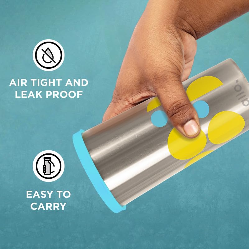 Allo Stainless Steel Tumbler with Lid, Leak Proof Water Tumbler for Home, Office, School, Travel, Kids Rust Proof, Multipurpose Storage Glass for Juice, Tea, Coffee, Milk, Blue (550Ml) - Image 3