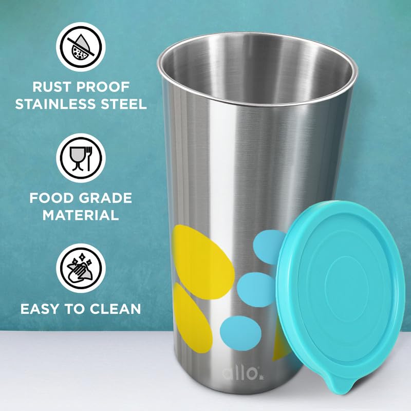 Allo Stainless Steel Tumbler with Lid, Leak Proof Water Tumbler for Home, Office, School, Travel, Kids Rust Proof, Multipurpose Storage Glass for Juice, Tea, Coffee, Milk, Blue (550Ml) - Image 4