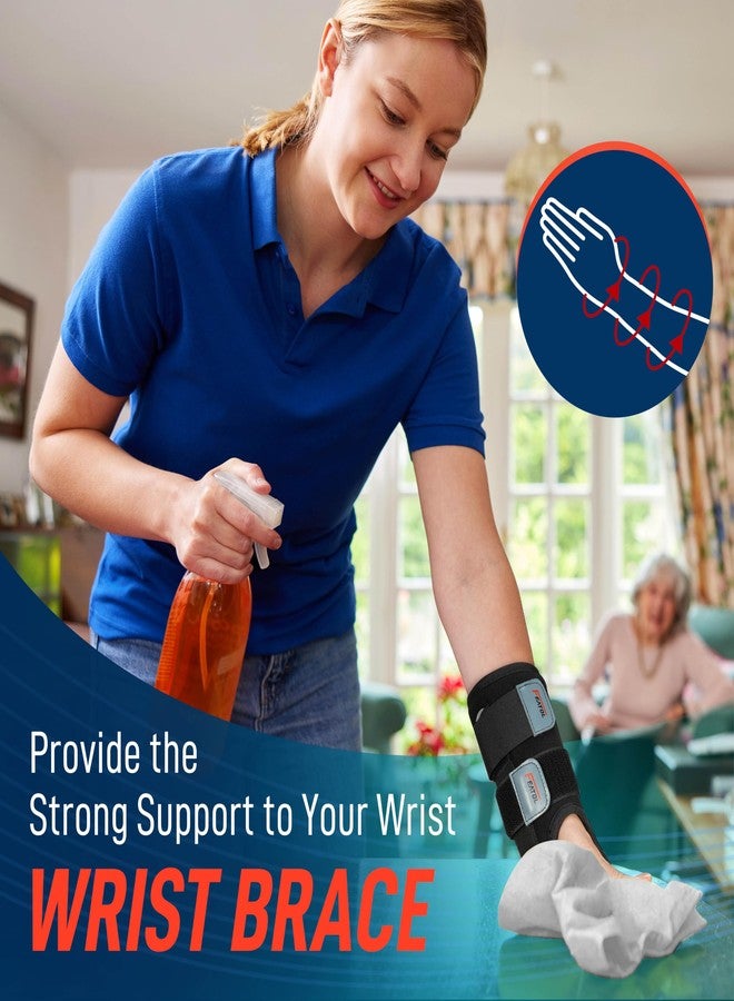 FEATOL Wrist Brace Carpal Tunnel, Night Support Brace with Wrist Splint, Adjustable Straps, Hot/Ice Pack for Women and Men, Left Hand, Medium/Large, Tendinitis, Arthritis, Pain Relief - Image 5