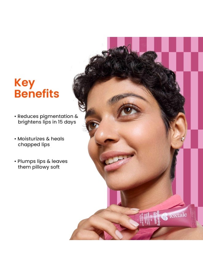 Foxtale SPF 30 Brightening Lip Balm for Dark Lips with Peptides & Vitamin C | Brightens | Hydrates | Tinted Lip Balm - Light Mauve Glaze 12gm - Image 2