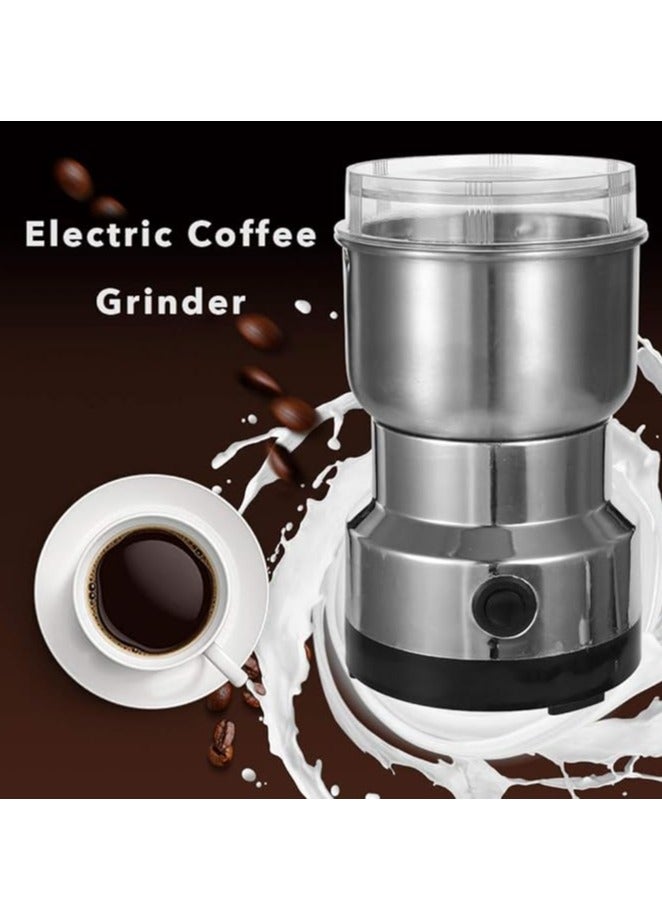 Electric Coffee Grinder, 150W 300ml Stainless Steel Electric Coffee Machine Bean Grinder Blenders for Kitchen Office Home Use Grains Grinding Machine  - Image 2