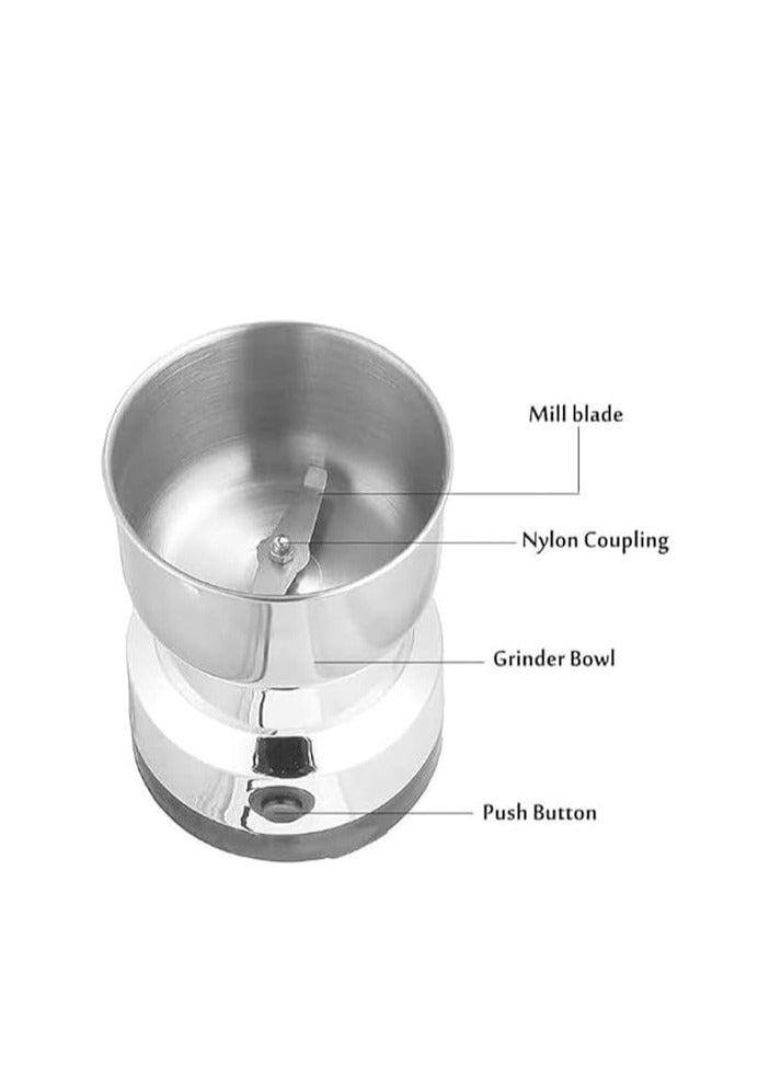 Electric Coffee Grinder, 150W 300ml Stainless Steel Electric Coffee Machine Bean Grinder Blenders for Kitchen Office Home Use Grains Grinding Machine  - Image 4