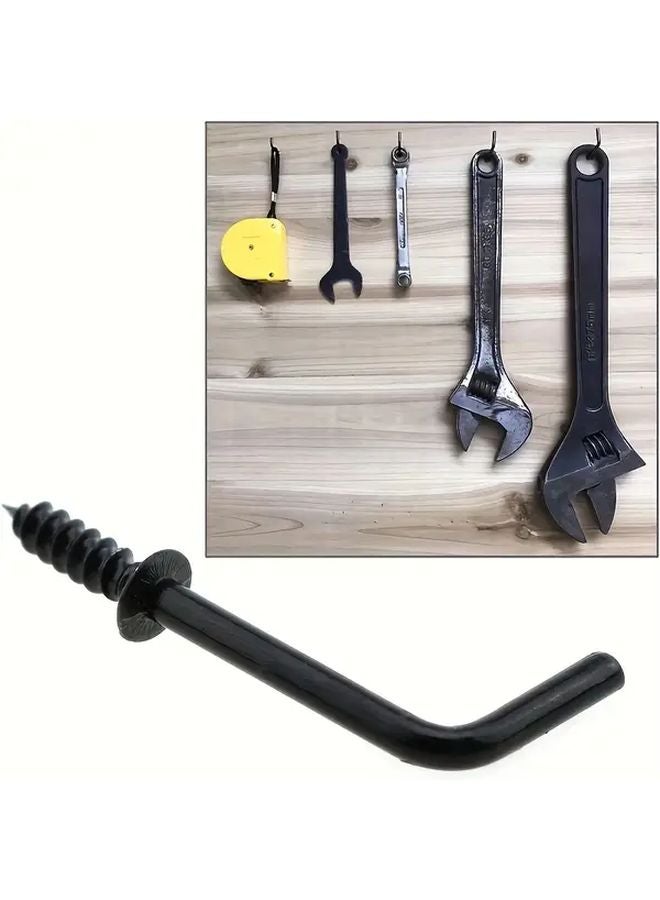 Heavy Duty Black L Shaped Ceiling Hooks Right Angle Corner Hooks With Screws - Image 3