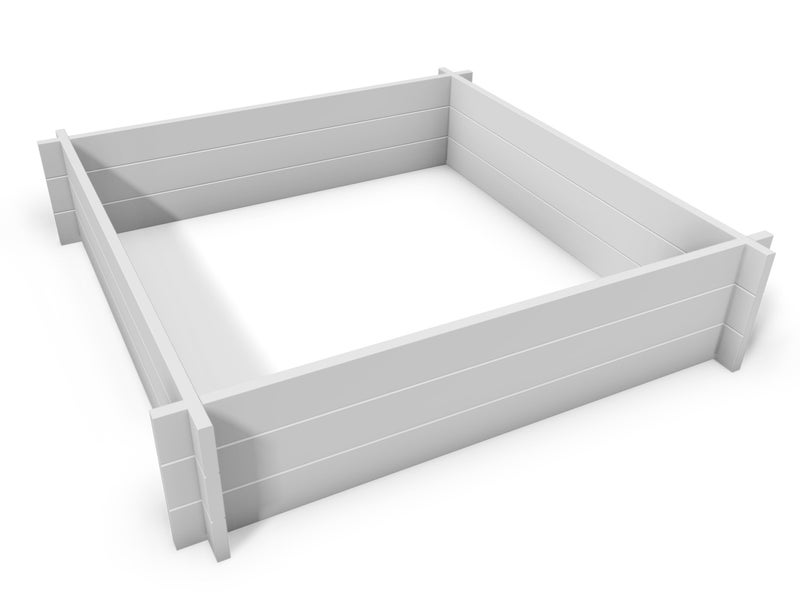 Vita Vita Hudson 48W x 48L Screwless Vinyl Garden Bed White