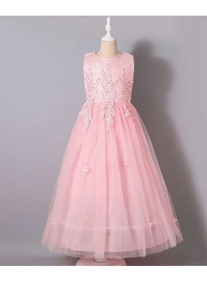 Mark & Mia Mark & Mia Floral Embroidered Flared Long Dress - Pink