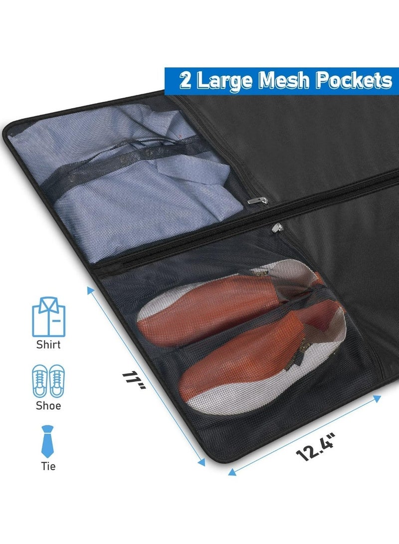 HPMY 4-hand hanging garment bag, heavy-duty travel clothing bag, garment cover with transparent window, EVA outer bag, closet and travel dust cover. Equipped with a padded suit bag for use in wardrobes, with pockets. Suit set for shirts, coats, and dresses. Garment bag. Super-thick suit and formal wear set for hanging. Environment-friendly breathable suit bag. Garment cover. Storage-use garment cover. Suit, shirt, T-shirt, and jacket. Suitable for both adults and children. - Image 3