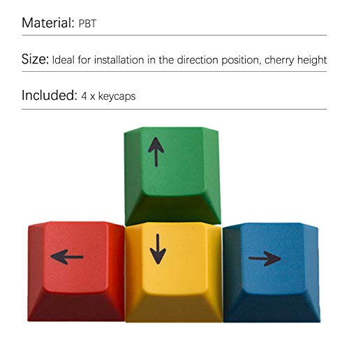 Kelendle 4 Pcs Personalized Colorful PBT Cherry Profile Gaming Keycaps Replacement for Mechanical Keyboard MX Switch (RGBY Arrows) - Image 5