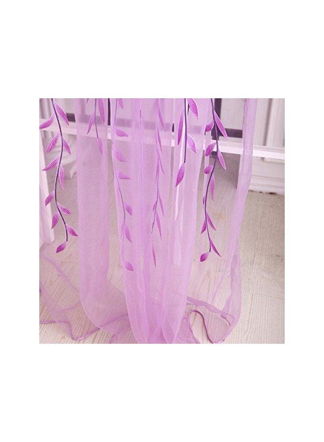 NIBEMINENT Willow Voile Tulle Windows Curtain Purple 100 x 200cm - Image 5