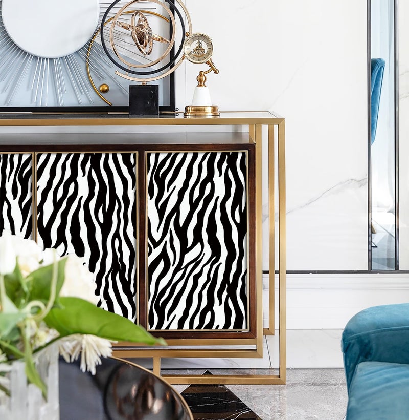 Fiula Zebra Peel and Stick Wallpaper Black and White Wallpaper 78.7 "x16.1 Zebra Contact Paper for Bedroom Waterproof Removable Shelf Liner Decal Vinyl Roll - Image 5