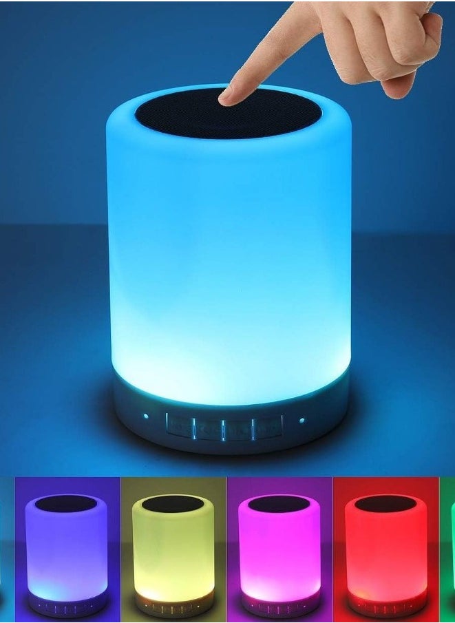 Generic - Bedside Lamp Touch Control with Bluetooth Speaker Night Light Table Lamp 3 Dimmable Modes 7 Colors Switch Gift Idea for Women Men Teens Kids Multicolor - Casting Luminous Lamp for Bedroom - Portable Wireless Speaker - Touch Control Lamp with Bluetooth Speaker - Wireless Speaker - Outdoor Bluetooth Speakers, Best Gifts for Girls Boys Kids - Image 1