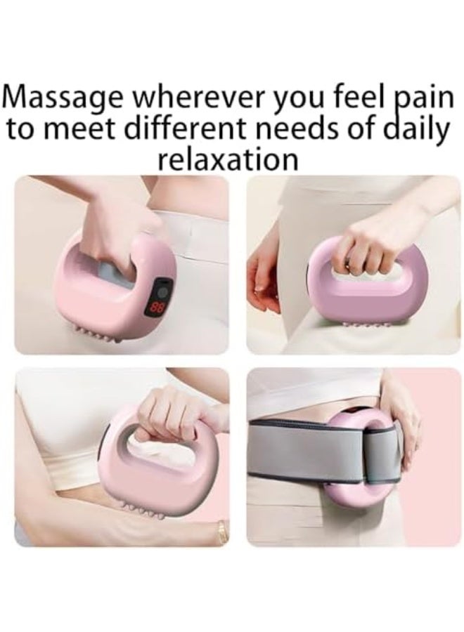 أداة تدليك الفاسيا - جهاز تدليك كهربائي بخمس سرعات مع حزام - معدات لياقة بدنية للتعافي وصحة البطن والظهر والرقبة والساقين والاسترخاء والجمال - Image 4