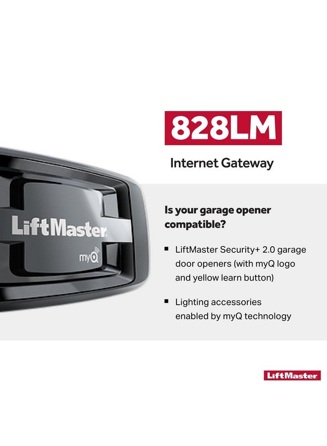 LiftMaster LiftMaster 828LM - Internet Gateway - Only Works with LiftMaster Security+ 2.0 Garage Door Openers - Smart Control for MyQ-Enabled Devices Including Garage Door Openers & Gate Operators  - Image 2