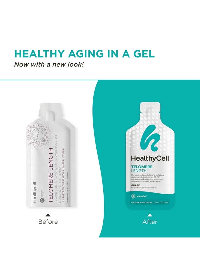 HealthyCell Telomere Length - Anti Aging Supplement with Cats Claw for DNA Repair, Cell Health, Stem Cell Support - Clinically Proven Ingredient AC11 - Maximum Absorption - 30 Gel Packs - Image 1