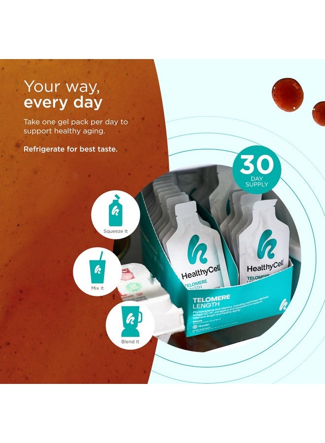 HealthyCell Telomere Length - Anti Aging Supplement with Cats Claw for DNA Repair, Cell Health, Stem Cell Support - Clinically Proven Ingredient AC11 - Maximum Absorption - 30 Gel Packs - Image 4