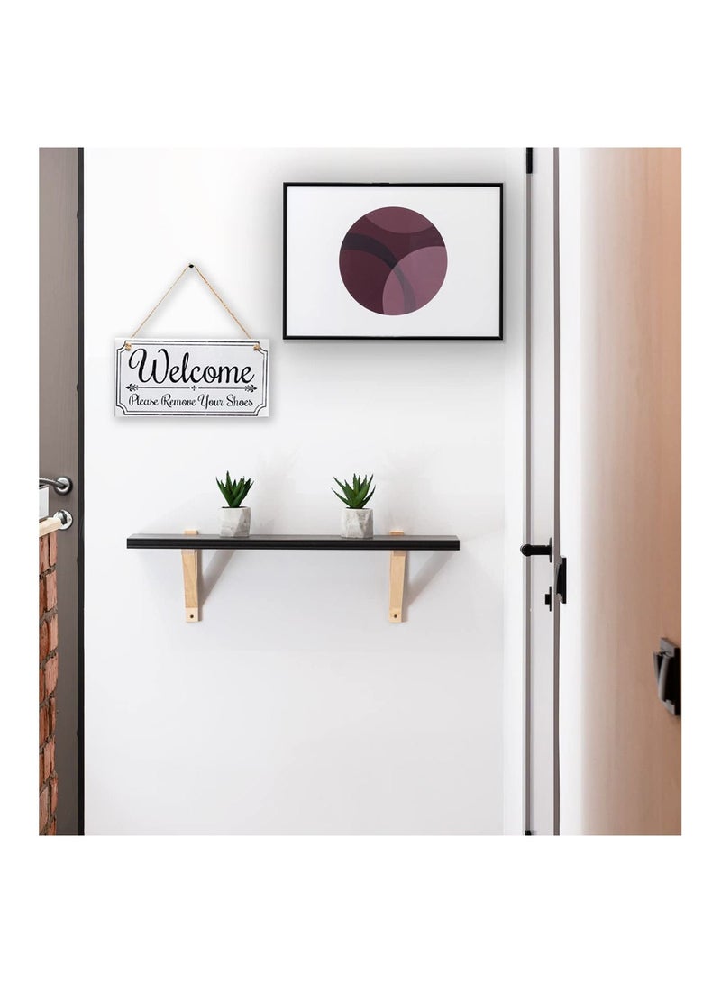 A wooden sign, a wooden decorative piece printed with the phrase “Welcome Welcome Take Off Shoes”, to hang in the apartment entrance, with a wrapped design for hanging on the villa door  - Image 2