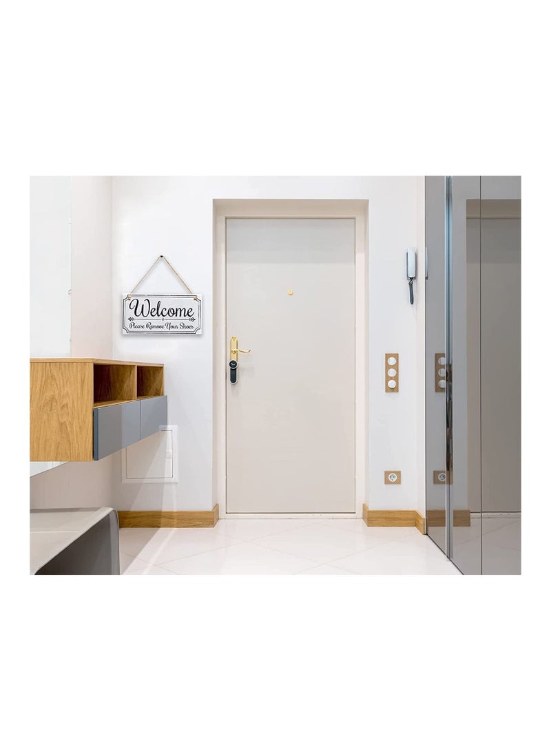 A wooden sign, a wooden decorative piece printed with the phrase “Welcome Welcome Take Off Shoes”, to hang in the apartment entrance, with a wrapped design for hanging on the villa door  - Image 4