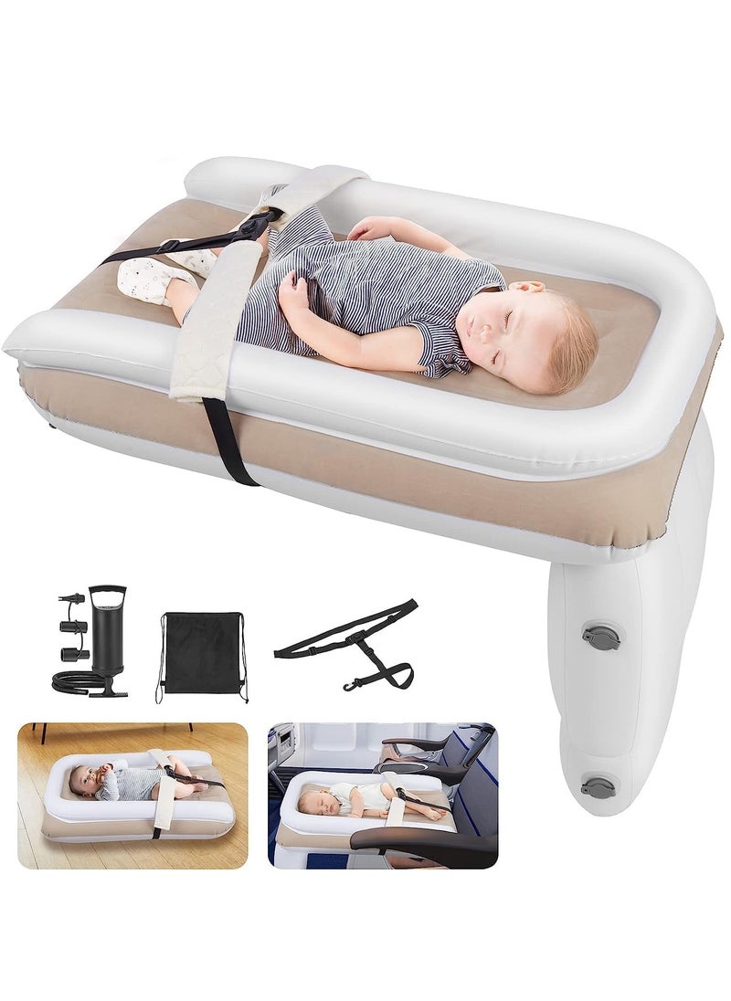 VUCATIN Inflatable Airplane Bed for Kids Baby Travel Plane Bed with Hand Pump Kids Bed Fits Most Airplane Seats Car Seat for Convenient Toddler Travel Seat Belt and Carry Bag  - Image 1