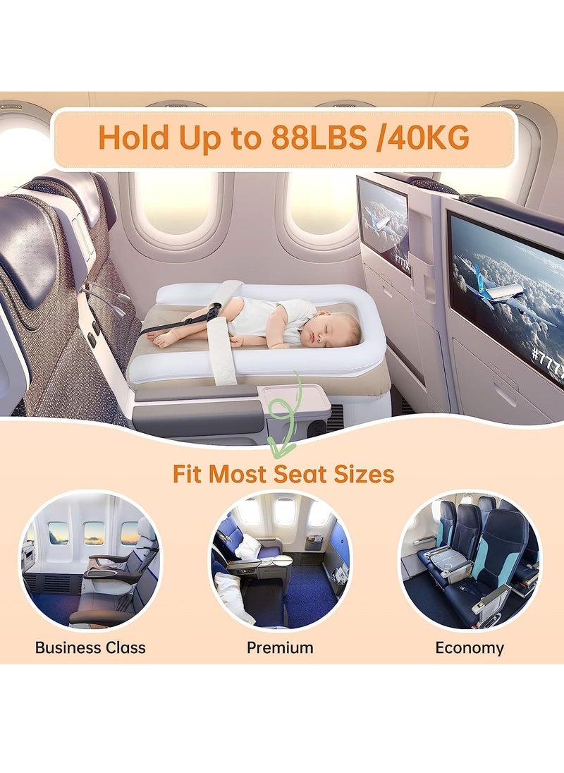 VUCATIN Inflatable Airplane Bed for Kids Baby Travel Plane Bed with Hand Pump Kids Bed Fits Most Airplane Seats Car Seat for Convenient Toddler Travel Seat Belt and Carry Bag  - Image 2