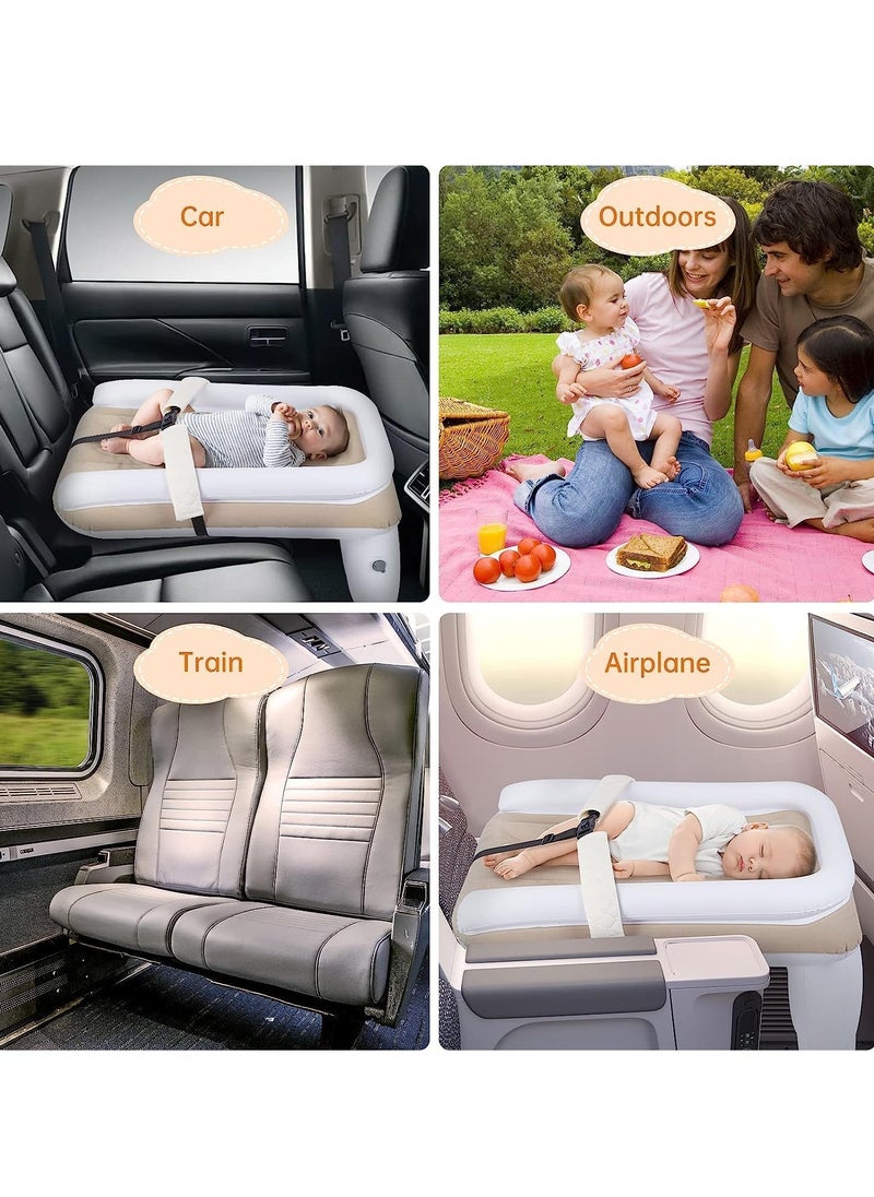 VUCATIN Inflatable Airplane Bed for Kids Baby Travel Plane Bed with Hand Pump Kids Bed Fits Most Airplane Seats Car Seat for Convenient Toddler Travel Seat Belt and Carry Bag  - Image 5