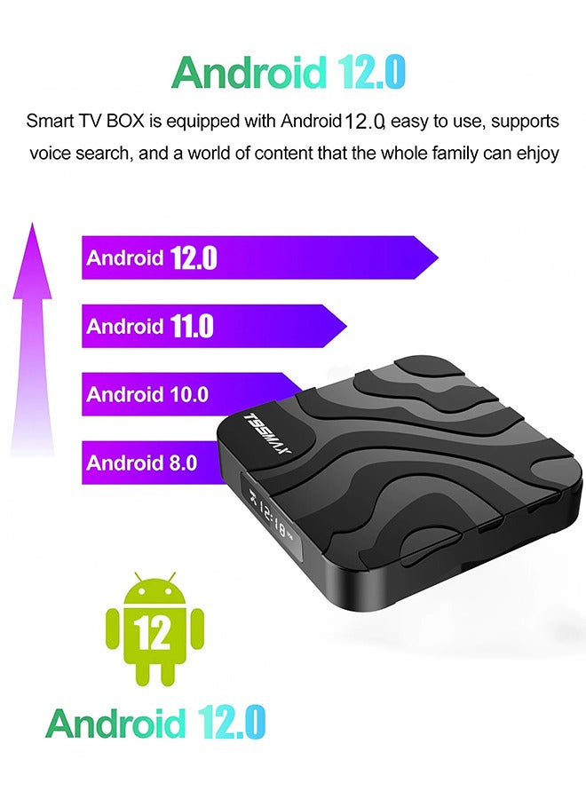 TV BOX 8K android 12 4GB RAM 64GB ROM, Android TV Box With WiFi BT Quad Core HD Media Player Set Top Box  - Image 2