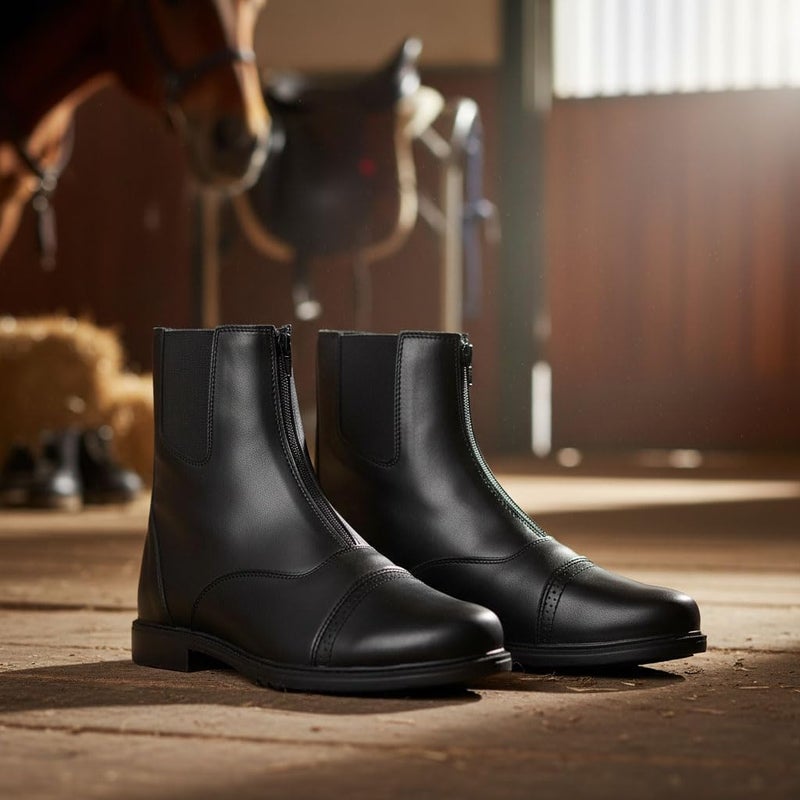 TuffRider Men’s Starter Front Zip Paddock Boots | Durable, Easy to Clean Water-Resistant Horse Riding Boots for Men - Image 3