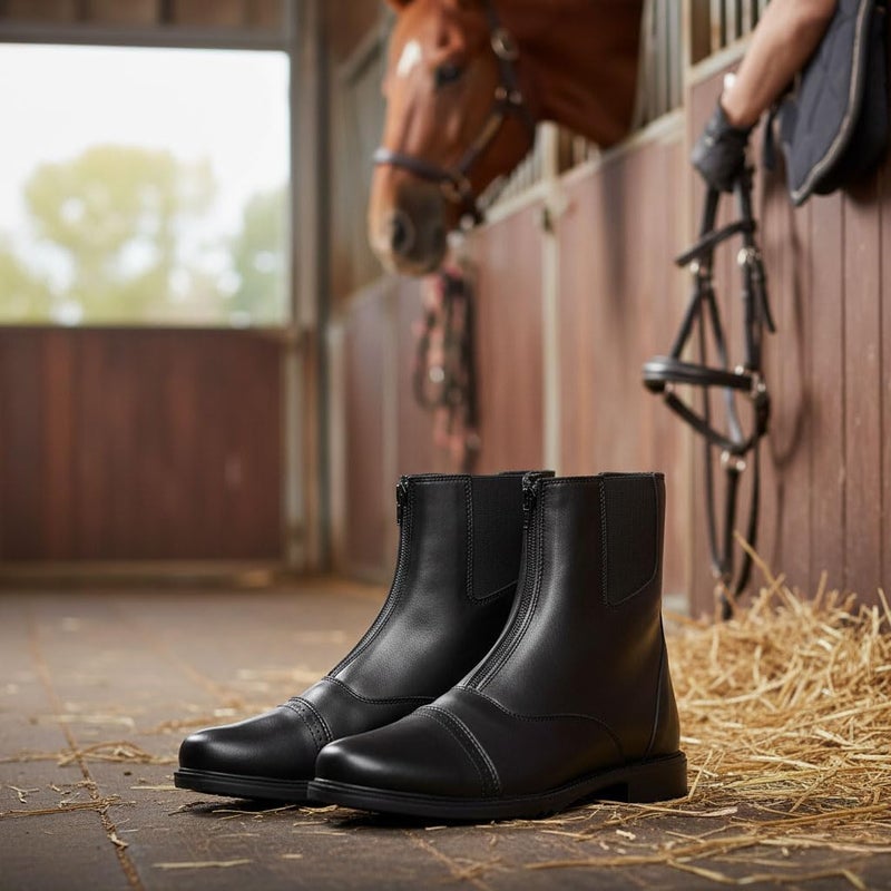 TuffRider Men’s Starter Front Zip Paddock Boots | Durable, Easy to Clean Water-Resistant Horse Riding Boots for Men - Image 4