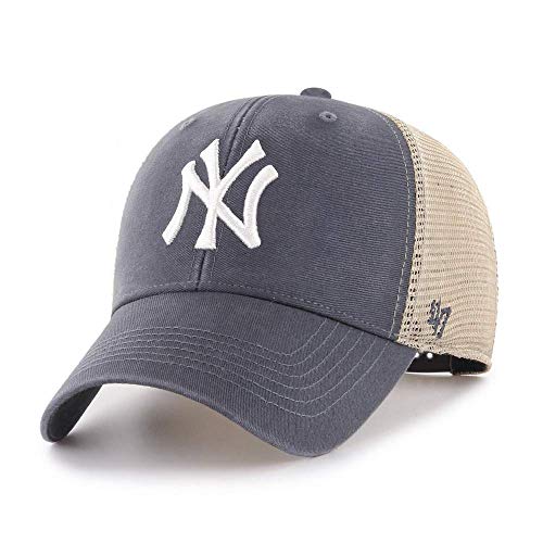 47 Brand MLB Team Color Flagship Mesh Trucker Primary Logo MVP Adjustable Structure Baseball Cap Hat, Adult One Size Fits All - New York Yankees Navy - Image 4