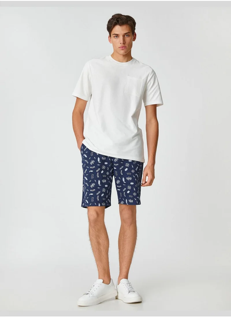 كوتون Basic T-Shirt Pocket Detailed Crew Neck Short Sleeve Cotton