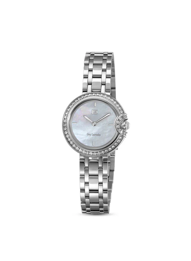 غاي لاروش Morgan White Dial Stainless Steel Bracelet Analog Watch for Women, 28mm