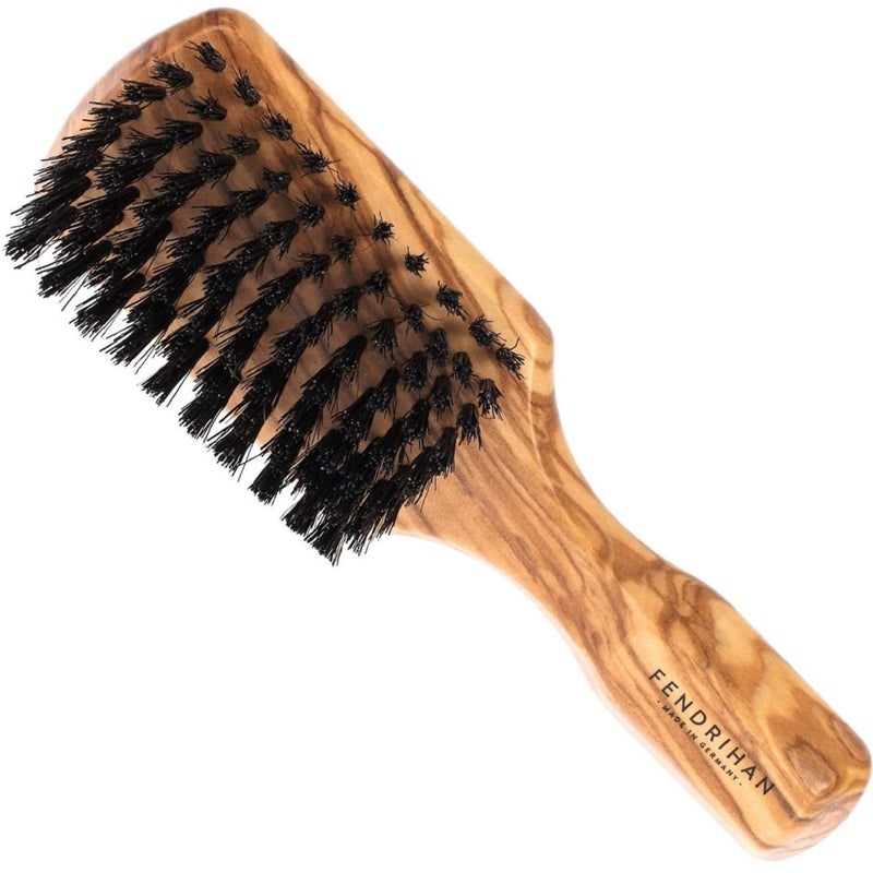 Fendrihan SMALL Mens Hairbrush Pure Boar Bristle with Real Olivewood Handle 675 Inches Made in Germany