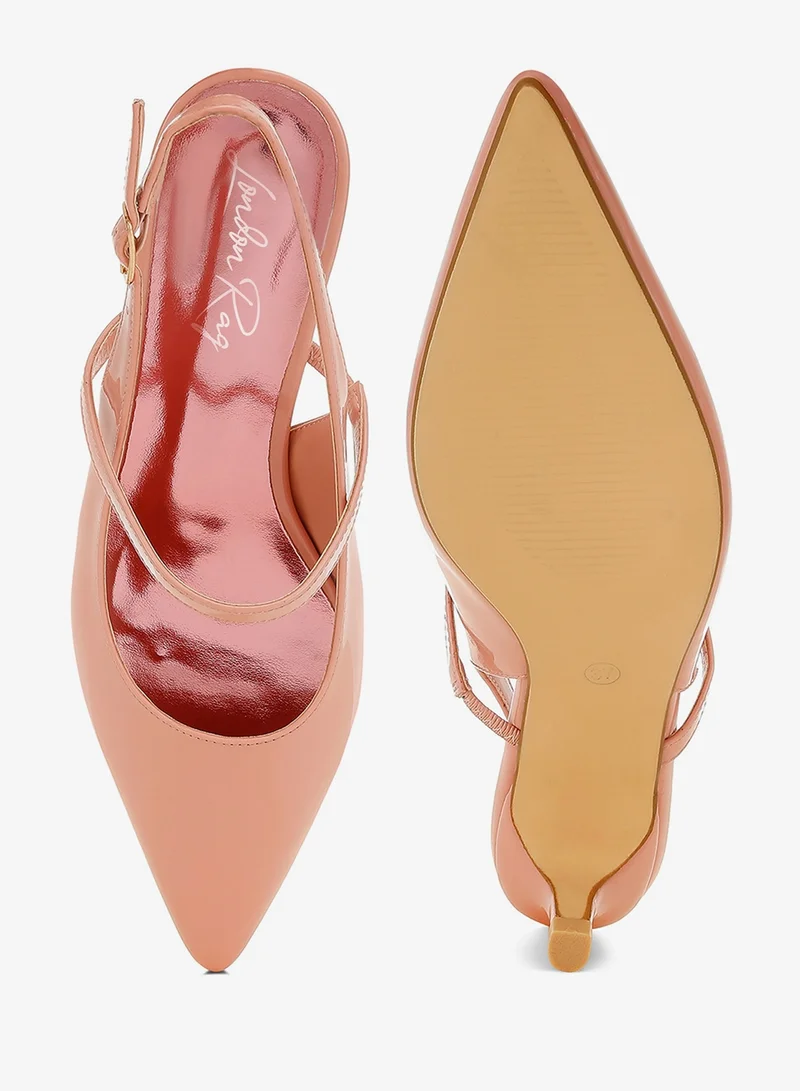 London Rag Pink Kitten Heel Slingback Sandals in Pink for Women | Best Price UAE