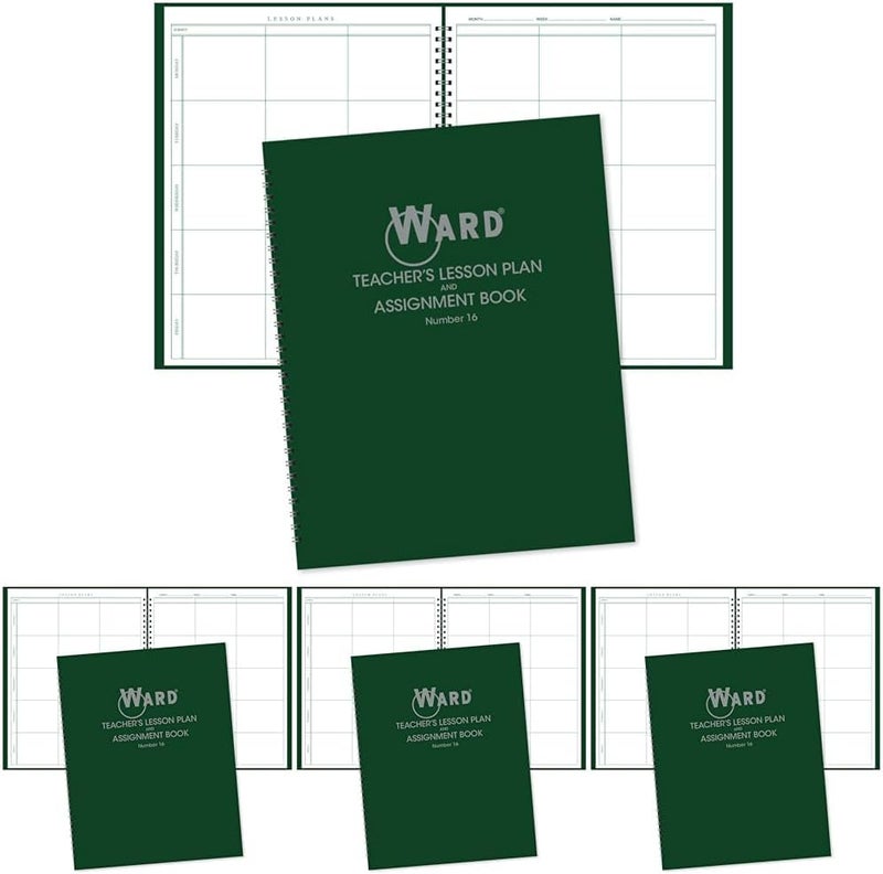 6 Period Teacher Lesson Plan/Assignment Book (44 Weeks) (Pack of 4)