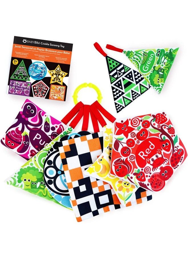 BabyBibi High Contrast Crinkle Paper Shapes Baby Sensory Toys For Visual Development Tummy Time Crib Stroller & Car Seat Crinkle Toys For Babies & Infants 3 Months+  - Image 2