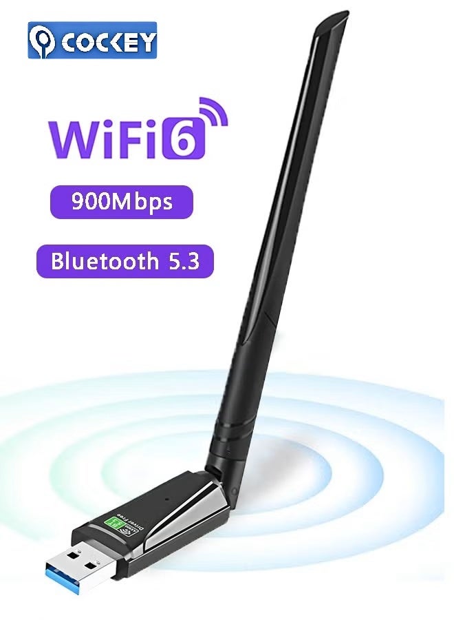 COCKEY Bluetooth wireless USB WiFi adapter PC, remote USB Bluetooth antenna, wireless transmission of Bluetooth mouse, keyboard, headphones, speaker, desktop, compatible with laptops - win11/10/8.1 - Image 1